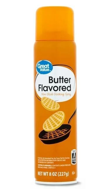 Cooking Oil, Great Value® Butter Flavored Cooking Spray (8 oz Spray Can)