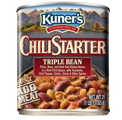 Canned Beans, Kuner&#39;s® Gluten Free Triple Bean Chili Starter (29 oz Can)