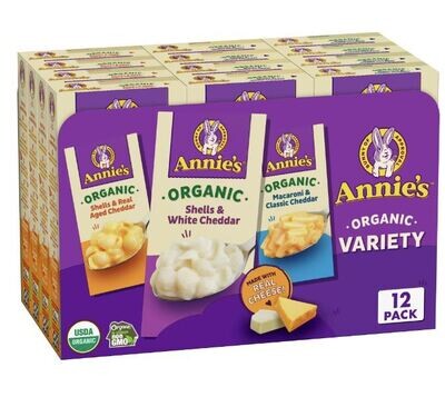Pasta and Noodles, Annie's® Organic Macaroni & Cheese (3 Variety Pack with 12 Boxes)