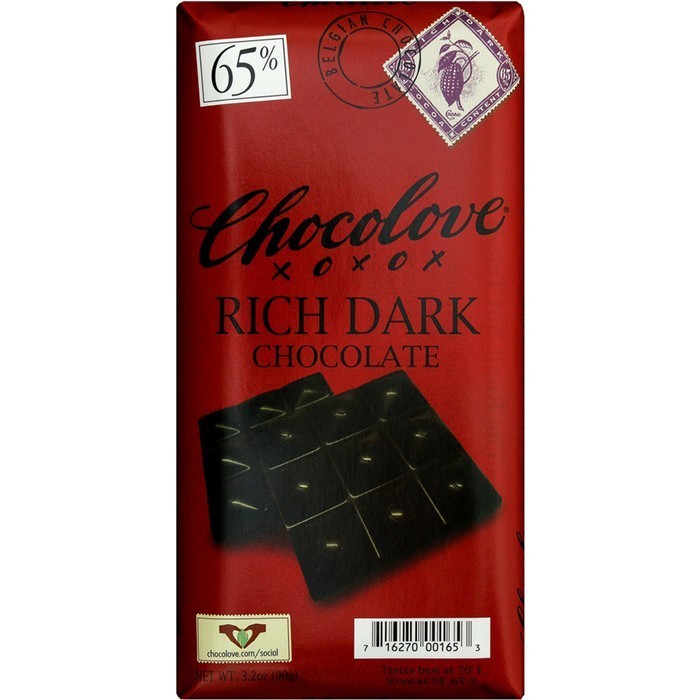 Chocolate Bar, Chocolove XOXOX® Rich Dark Chocolate (3.2 oz Bar)