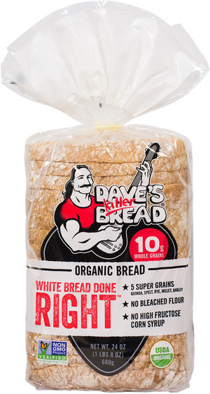 Loaf Bread, Dave's Killer Bread® Organic White Bread Done Right (Single 24 oz Bag)