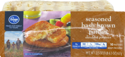 Frozen Potatoes Kroger Hash Brown Patties 10 Patties 22 5 Oz Bag