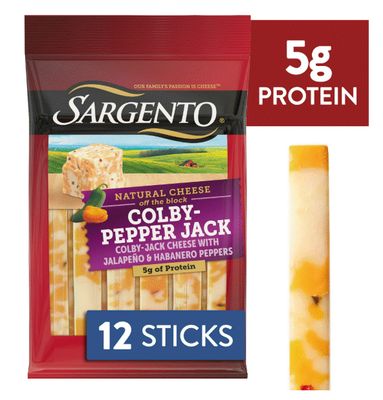 Cheese Sticks, Sargento® Colby Pepper-Jack Cheese Sticks (12 Sticks)