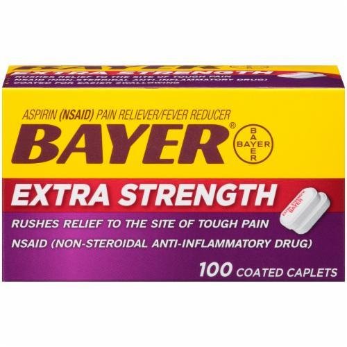 Pain Killer, Bayer® Extra Strength Aspirin (100 Count Box)