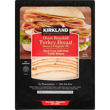 Sandwich Meat, Kirkland Signature® Sliced Oven Roasted Turkey Breast (Approximately 1¾ to 2 Pounds)