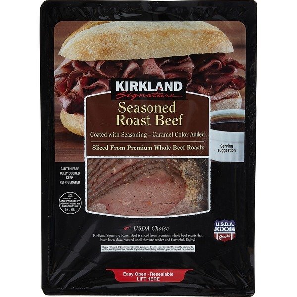 Frozen Beef, Kirkland Signature® Sliced Seasoned Roast Beef (Approximately 1¼ Pounds = 20 oz Bag)