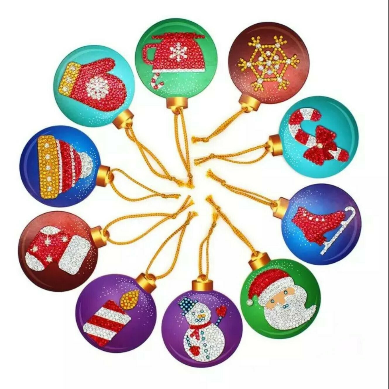 5D DIY Diamond Painting Christmas tree hangers/present tags - PACK OF 10