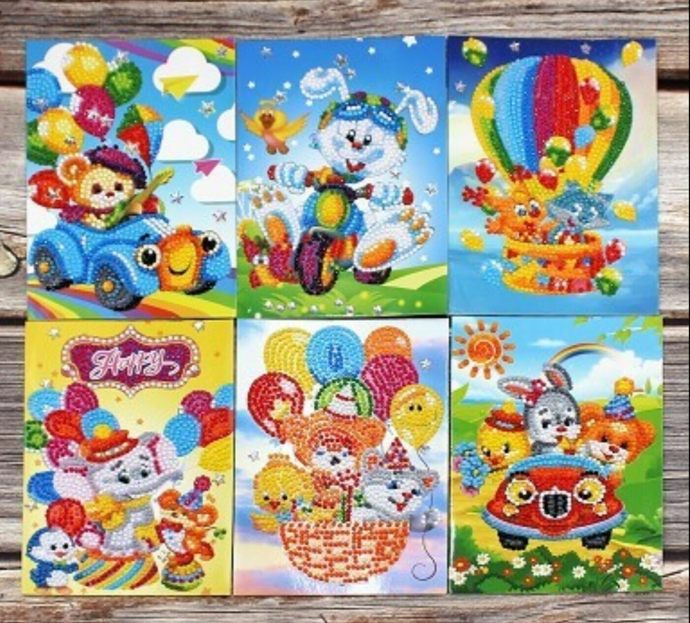 5D DIY Diamond Painting pack of 6 Invitation cards