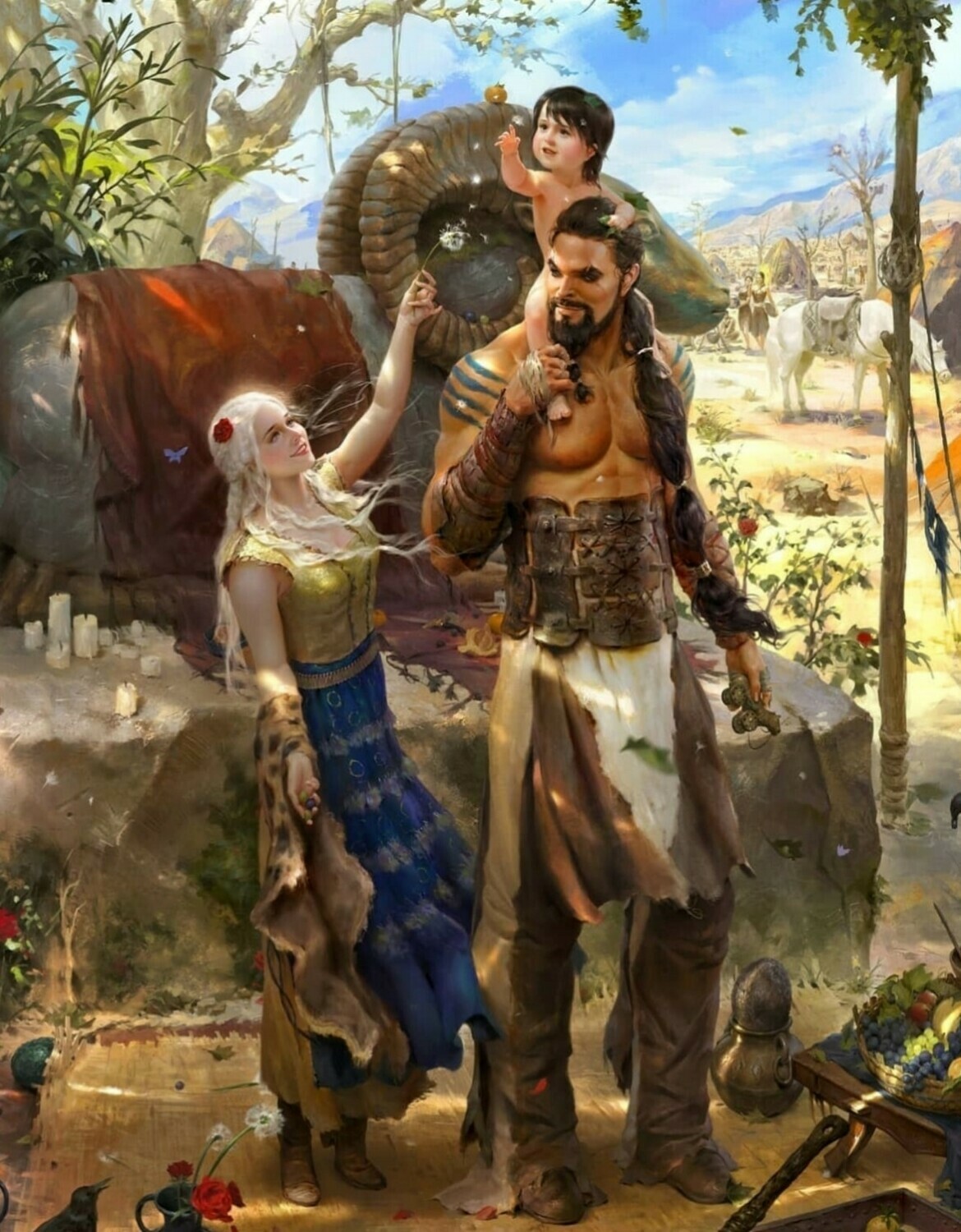 5D Diamond Painting Kit Dani &amp; Drogo Family dream #2 FULL DRILL ( 4 to 7 WEEKS arrival)