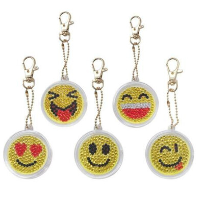 DIY 5 piece Emoji key chain set