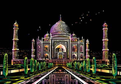 Scratch Art Taj Mahal, India