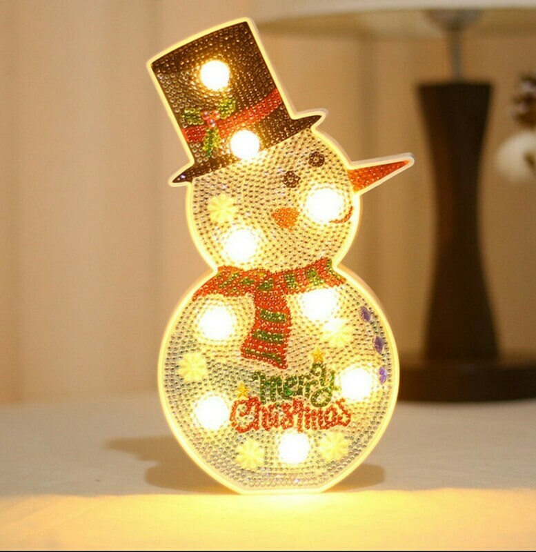 5D DIY Diamond Painting Kit Snowman night light SPECIAL SHAPED DRILL