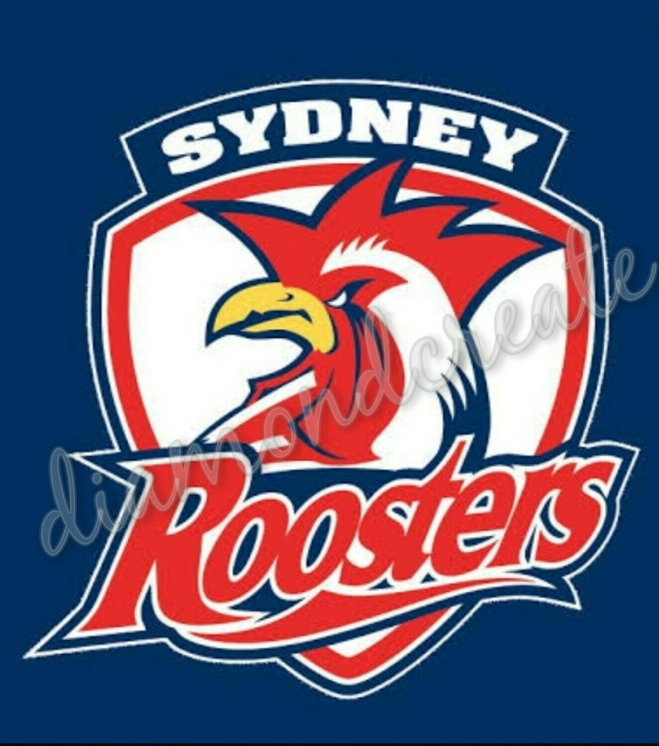5D DIY Diamond Painting Kit IN STOCK Sydney Roosters 40 x 40cm FULL DRILL Round