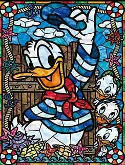5D DIY Diamond Painting Kit Donald Duck &amp; Kids 15 x 20cm Partial Round