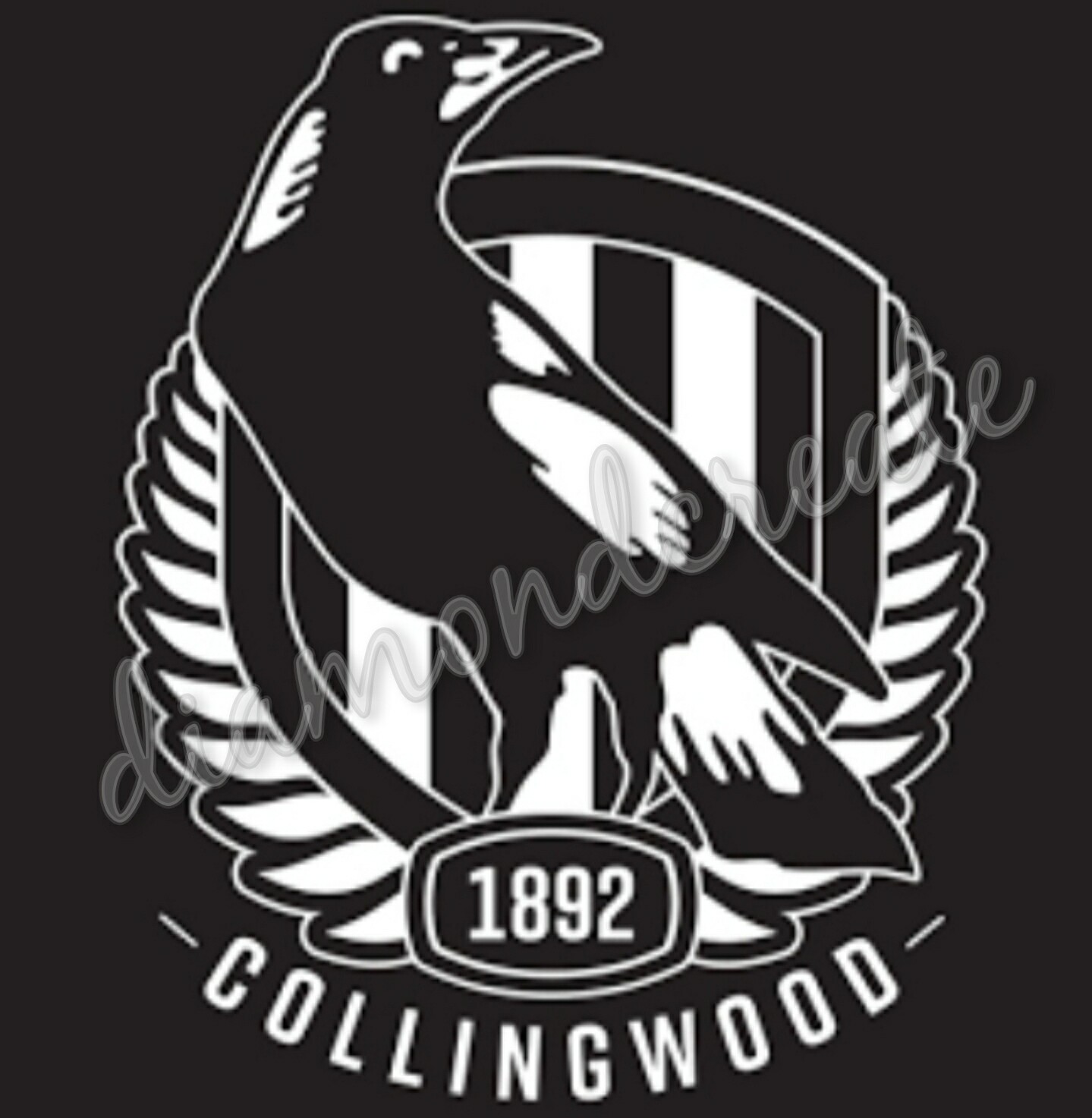 5D DIY Diamond Painting Kit IN STOCK Collingwood Magpies 50x50cm FULL DRILL Square