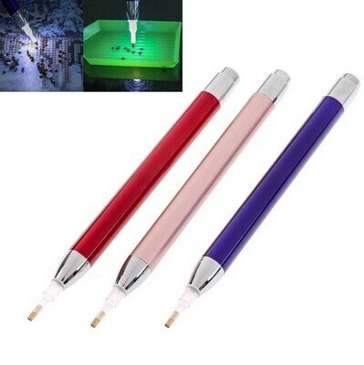 LED Light Up Diamond Painting Pen with 4 extra nibs, including elbow nib