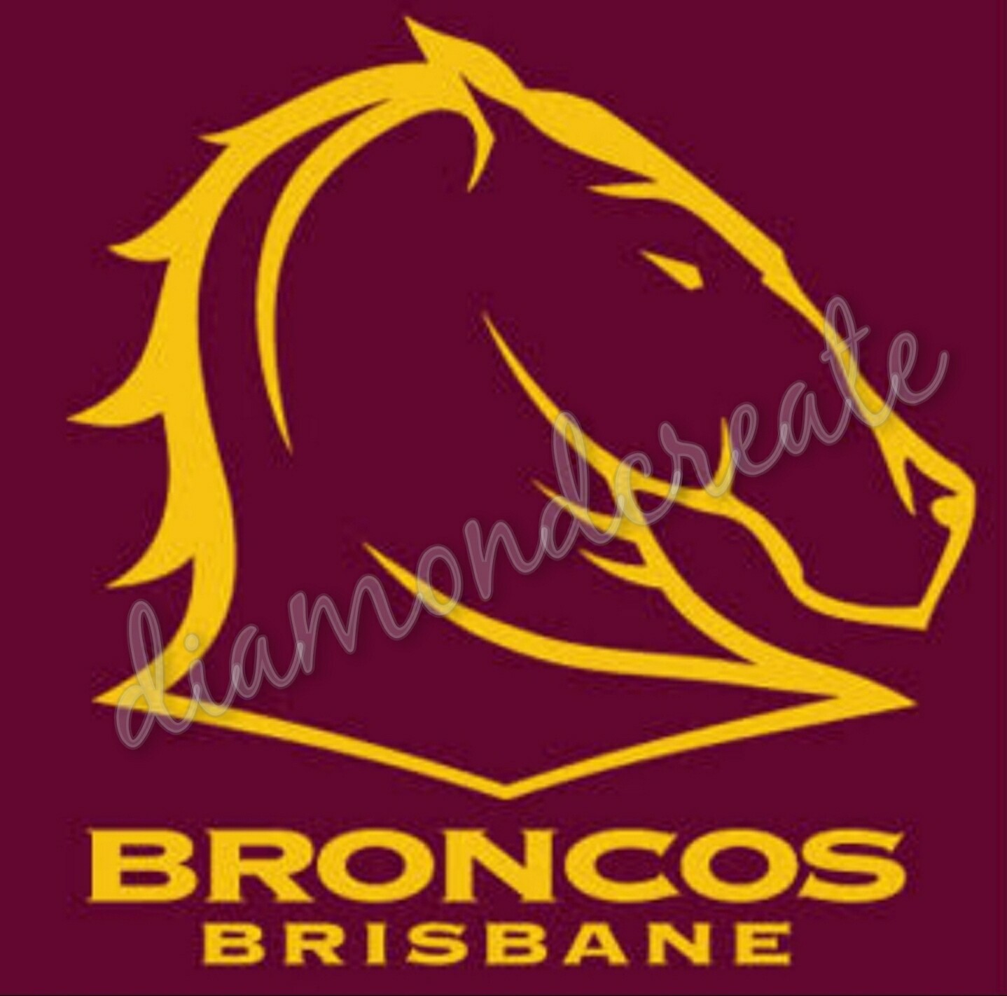 5D DIY Diamond Painting Kit IN STOCK Brisbane Broncos 60x60cm FULL DRILL Square