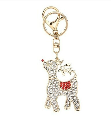 Diamond Painting multi functional gift - Rudolph key chain or necklace gift set in gift box