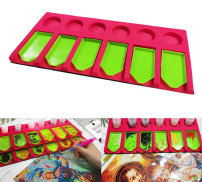Diamond Painting 6 Slot Tray including bottles and green trays