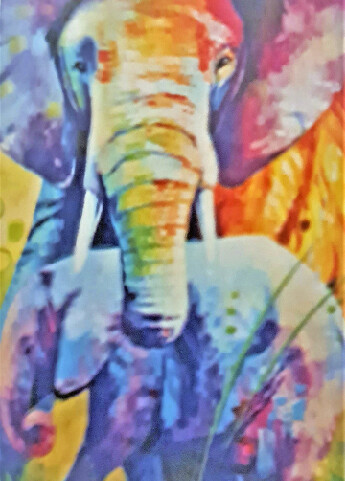5D DIY Diamond Painting Kit  CANVAS SIZE Elephant and calf 40 x 50cm FULL DRILL round