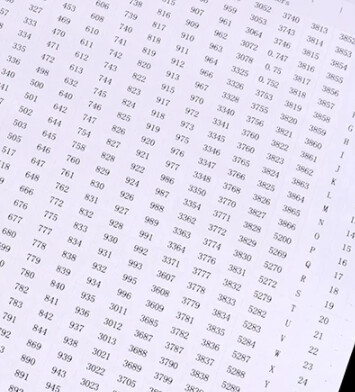 455 DMC/ NUMBER PIECE LABEL GLOSS SHEET