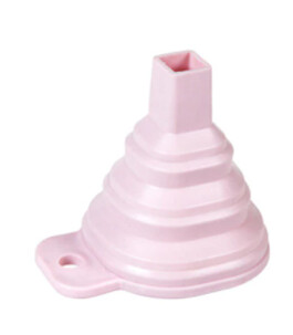 Foldable Silicon Square base Funnel, Colour: Pastel Pink