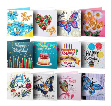 12 Pack Diamond Painting Greeting Cards