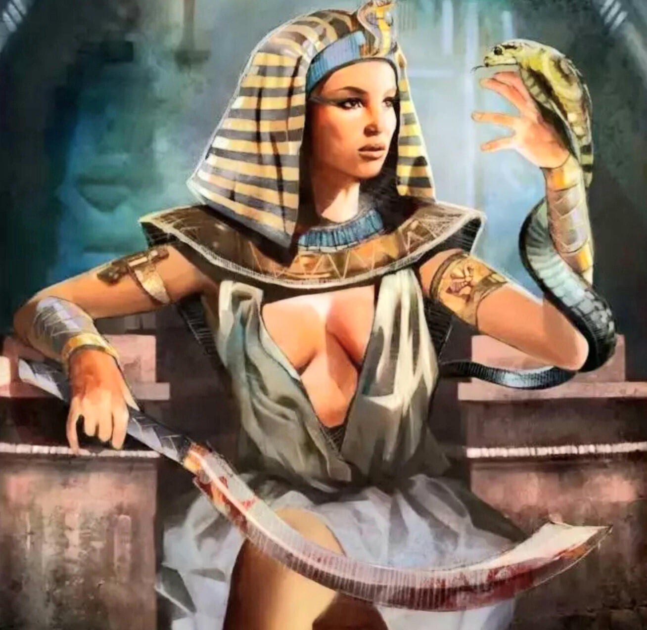 5D DIY Diamond Painting Kit Egyptian Queen 50 x 50cm FULL DRILL Round on poured glue