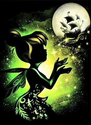 5D DIY Diamond Painting Kit Tinkerbell Silhouette FULL DRILL ( 4 to 7 WEEKS arrival)