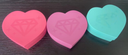3 piece Diamond Painting Heart Shaped Tray with lids