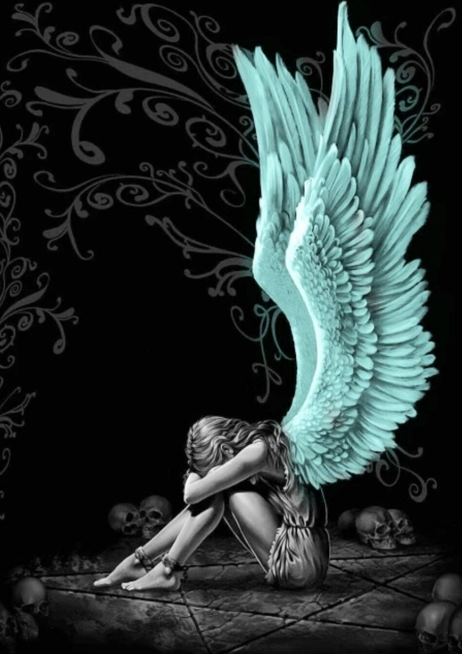 5D DIY Diamond Painting Kit Blue winged Angel FULL DRILL ( 4 to 7 WEEKS arrival)