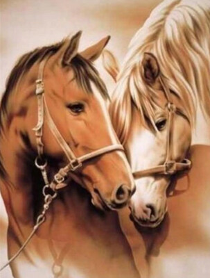 5D DIY Diamond Painting Kit Horse Love FULL DRILL ( 4 to 7 WEEKS arrival)