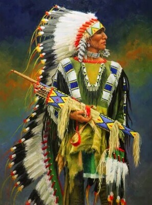 5D DIY Diamond Painting Native Chief FULL DRILL ( 4 to 7 WEEKS arrival)