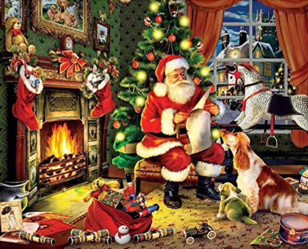 5D DIY Diamond Painting Kit Santa&#39;s List FULL DRILL (4 to 7 WEEKS arrival)