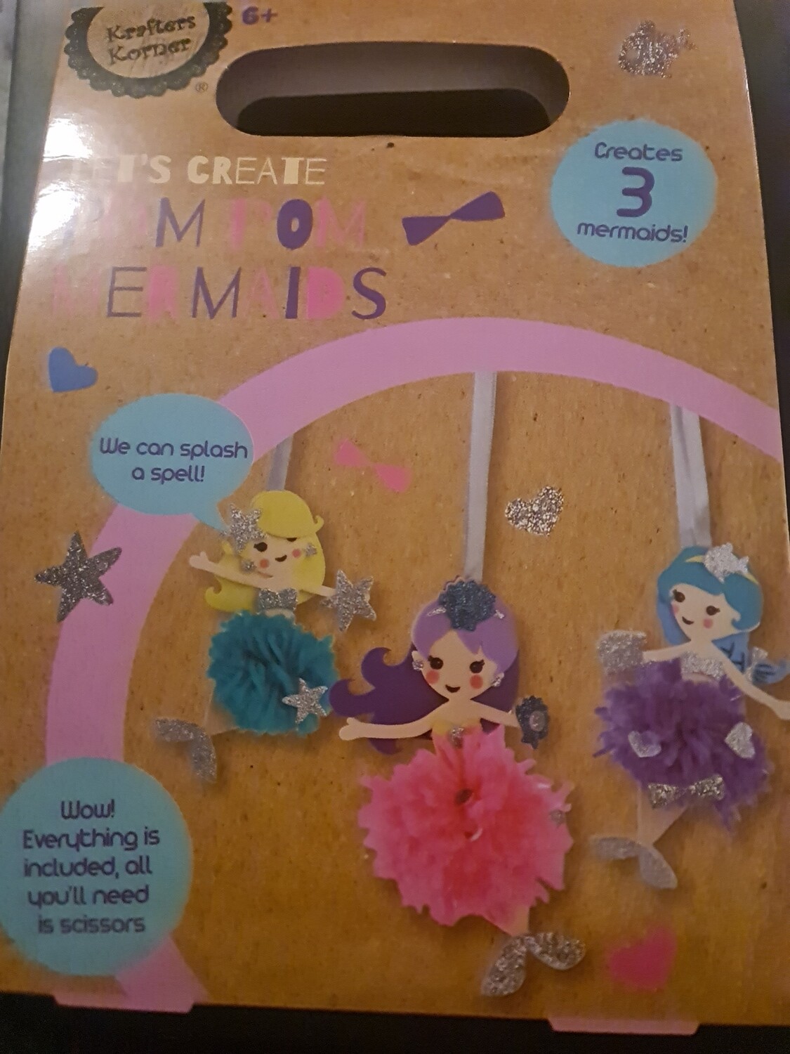 CRAFTING KIT, LETS CREATE POM POM MERMAIDS