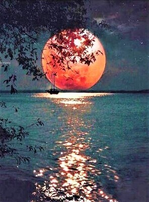5D DIY Diamond Painting Kit Blood moon FULL DRILL ( 4 to 7 WEEKS arrival)