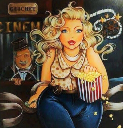 5D DIY Diamond Painting Kit Movie Time! 50 x 50cm FULL DRILL Round on poured glue