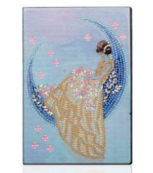 5D DIY Diamond Painting Girl on Moon Sketchbook