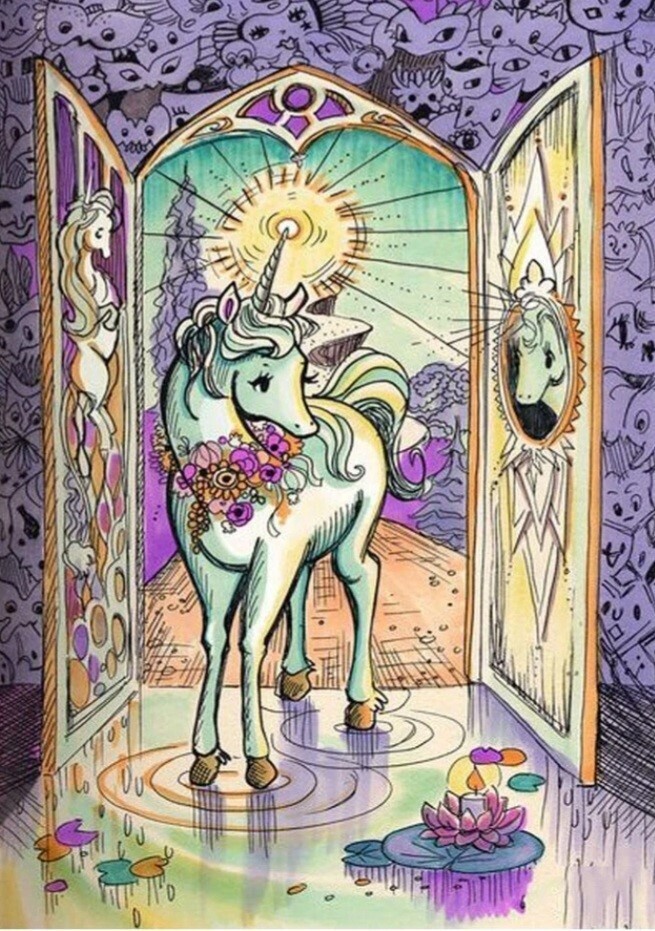 5D DIY Diamond Painting Kit Mirrored Unicorn FULL DRILL ( 4 to 7 WEEKS arrival)