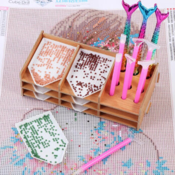 Multi-Boat Holder Diamond Painting tray Organizer, DIY assemble, SIZE: 6 SLOT ORGANIZER