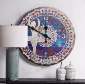 Diamond Painting tin wall clock - Ballerina