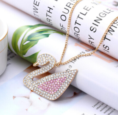 Diamond Painting multi functional gift - Swan key chain or necklace gift set in gift box