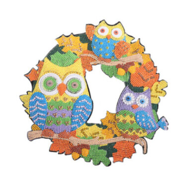 Diamond Painting Wreath Special Shaped DRILL OWLS