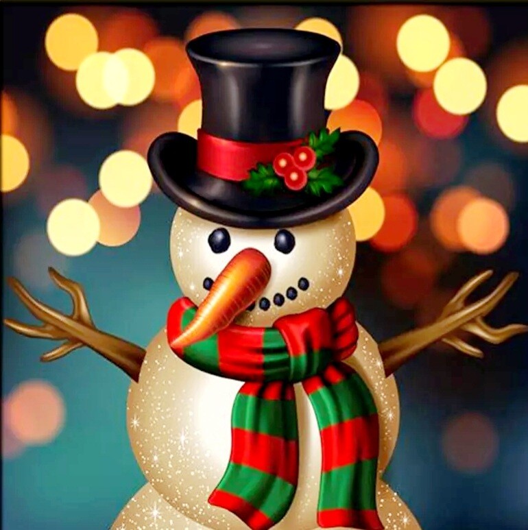 5D DIY Diamond Painting Kit Snowman 50 x 50cm FULL DRILL Square on poured glue