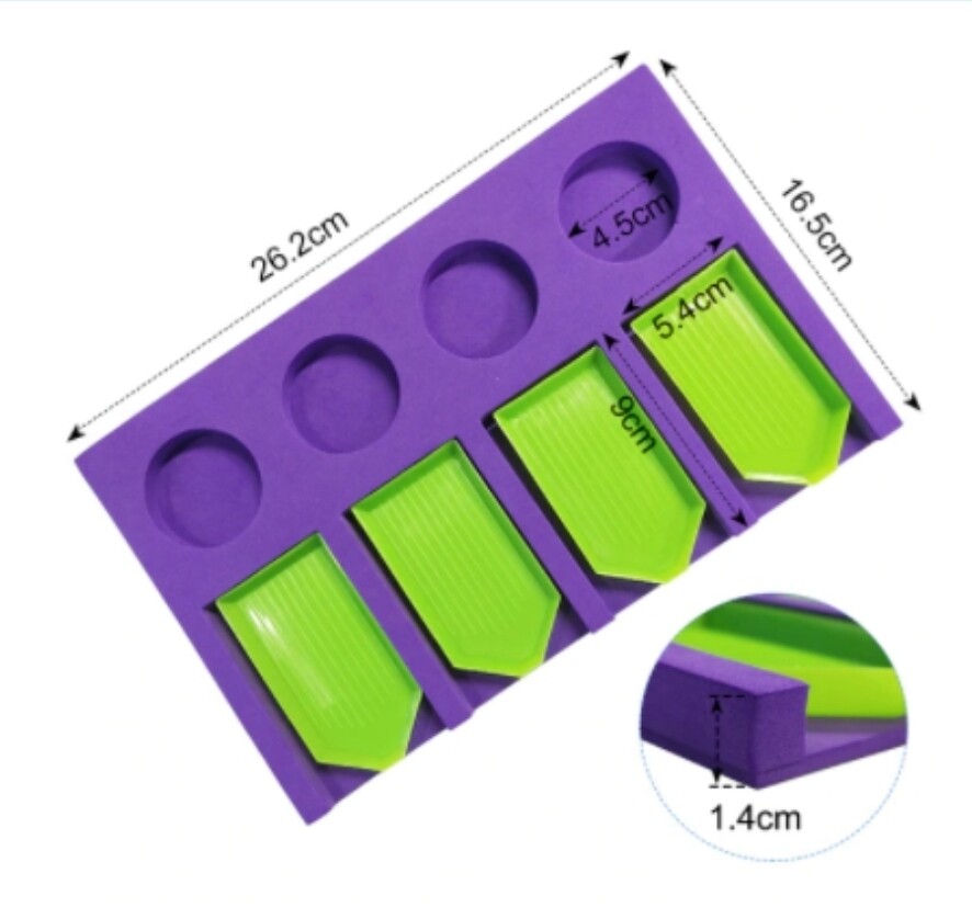 Diamond Painting 4 Slot Tray including bottles and green trays