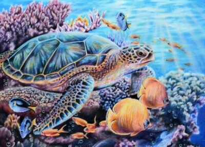 5D DIY Diamond Painting Kit Turtle Sea Bed FULL DRILL ( 4 to 7 WEEKS arrival)