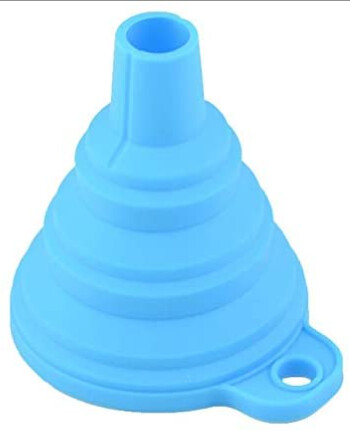 Foldable Silicon Round Funnel - Blue