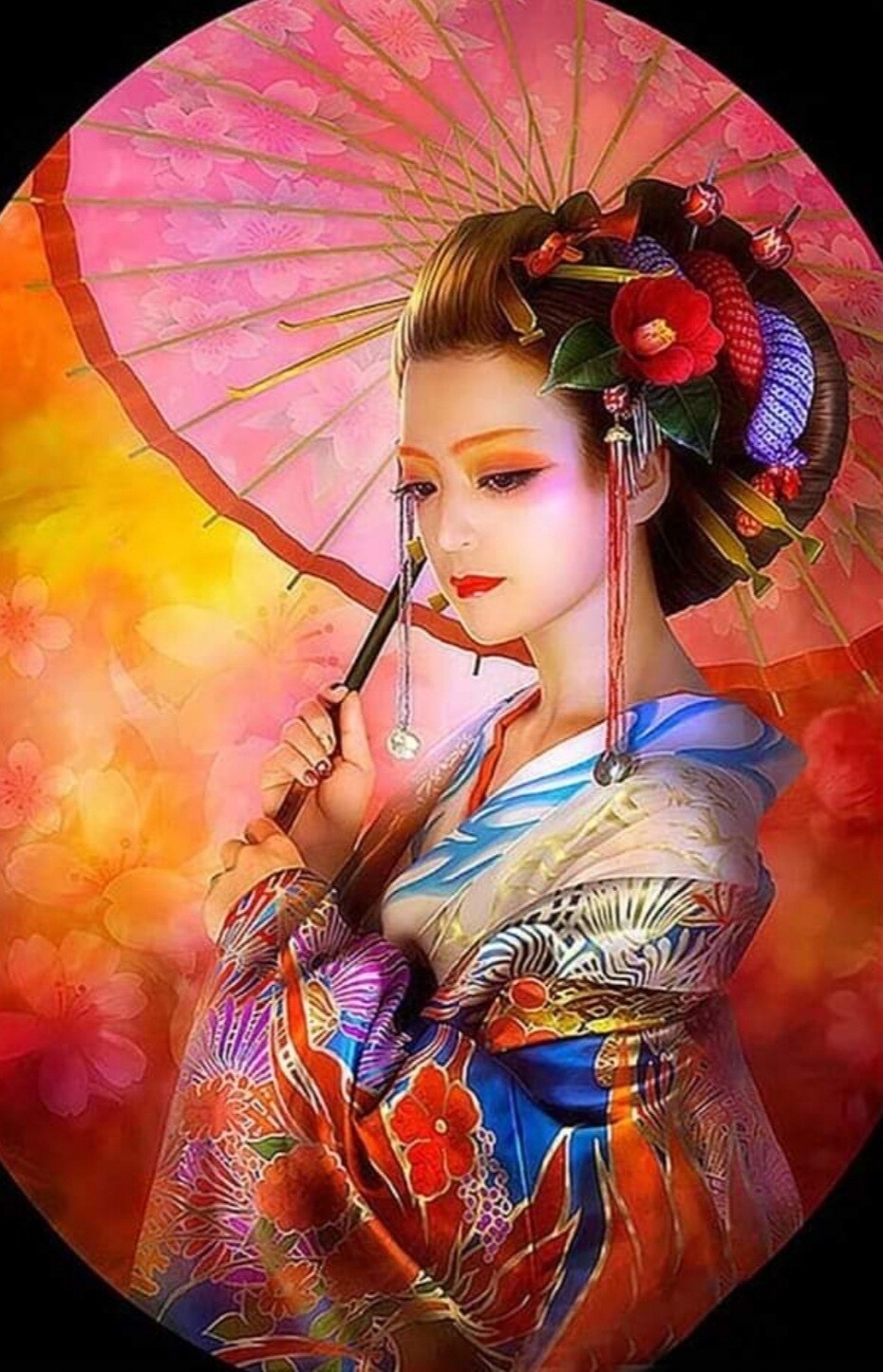5D DIY Diamond Painting Kit Geisha FULL DRILL ( 4 to 7 WEEKS arrival)