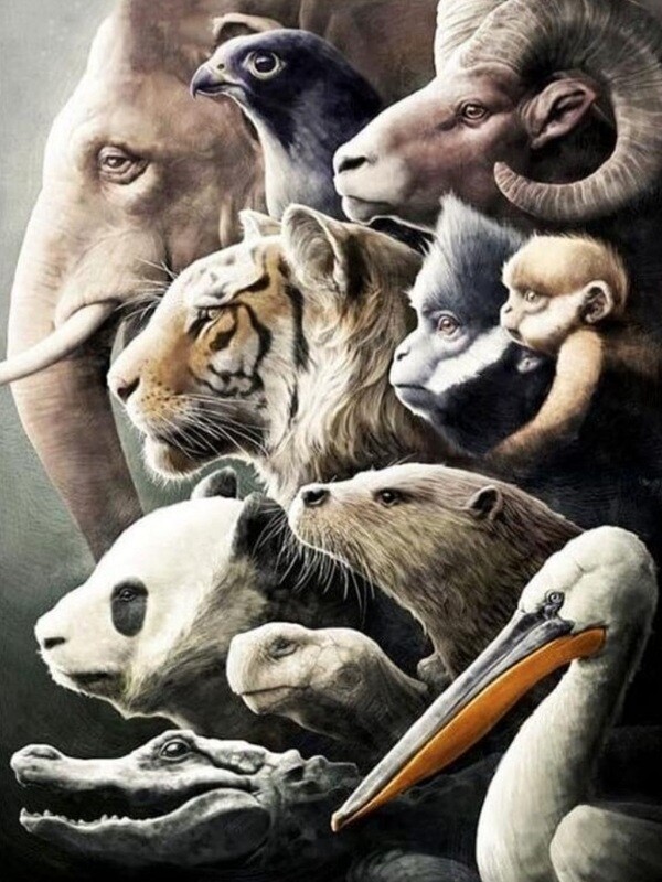 5D DIY Diamond Painting Kit Animals, Great and Small 60 x 80cm FULL DRILL Round - poured glue