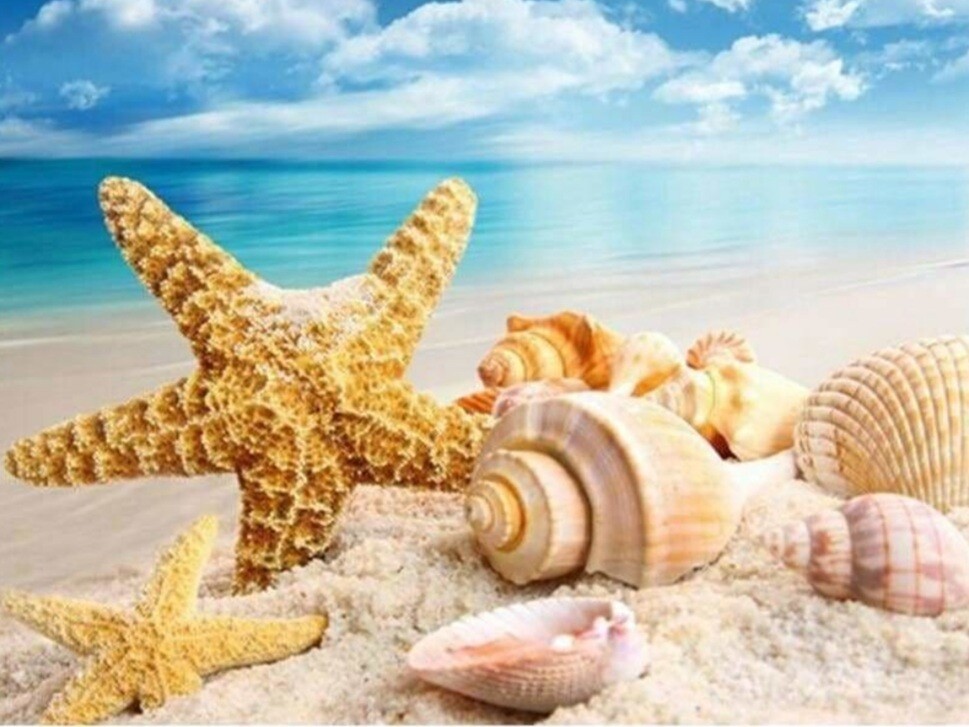 5D DIY Diamond Painting Kit Beach Collection 50 x 70cm FULL DRILL Round - poured glue